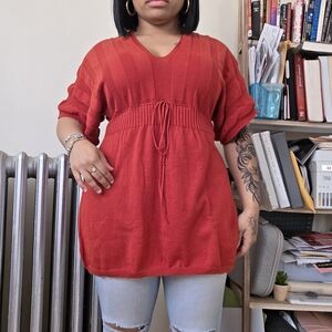 FYLO Women's Red Knit Sweater Dress